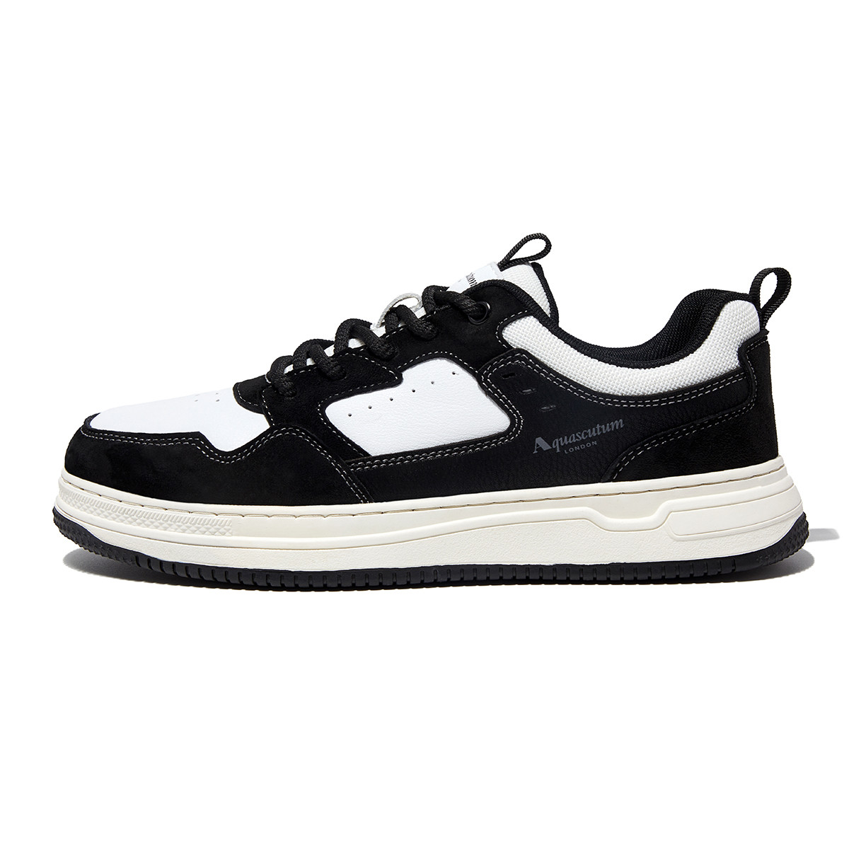 

AQUASCUTUM Износостойкие мужские скейтерские кеды низкие бело-черные, цвет White Black