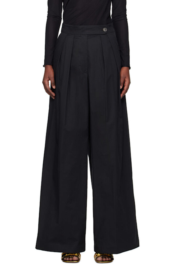 

Черные широкие брюки со складками Dries Van Noten