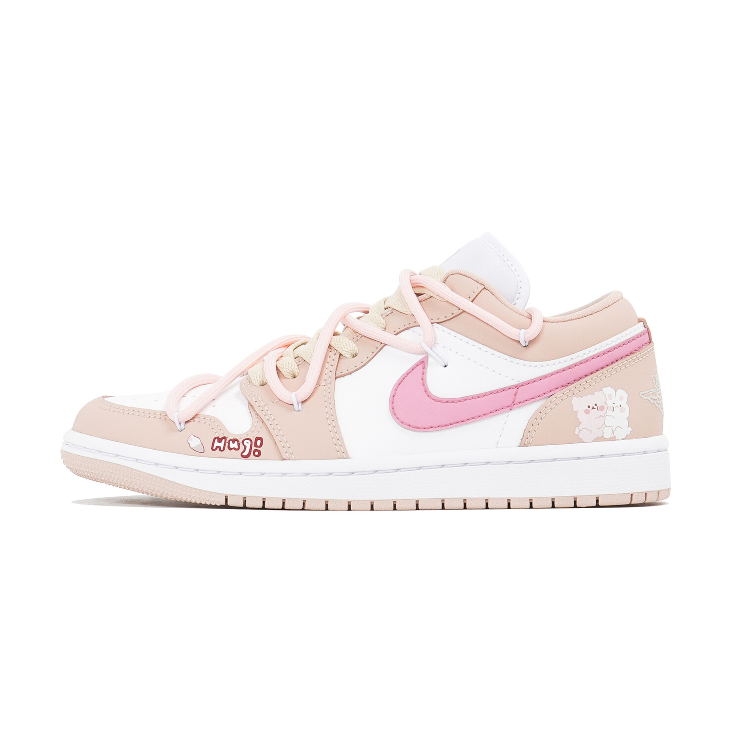 

Кроссовки Air Jordan 1 Vintage Basketball Shoes Unisex Low-top Pink, белый