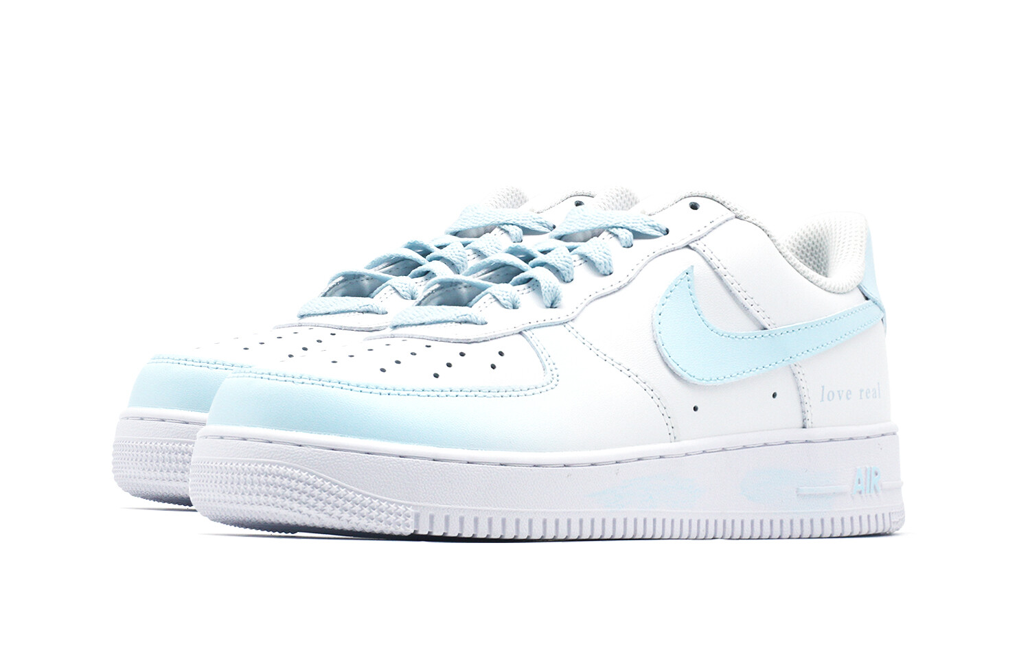 Кроссовки Nike Air Force 1 Skateboard Shoes Women's Low-Top White Blue, белый — фото 3