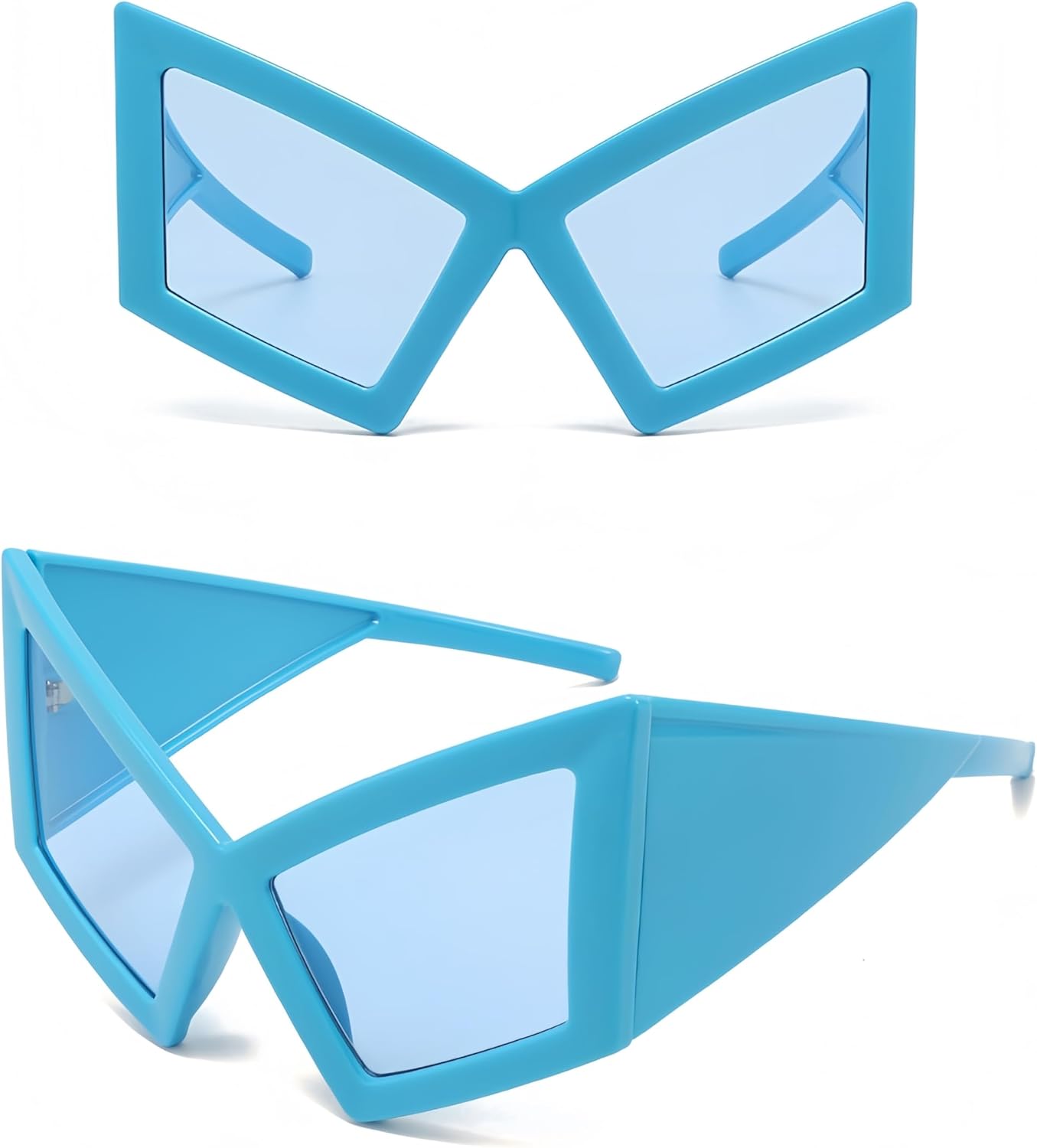 

Ретро-солнцезащитные очки в стиле Y2K с леопардовым принтом, увеличенные, геометрические, «кошачий глаз», с защитой от УФ-излучения UV400, для женщин и мужчин, 6 цветов Generic, Blue