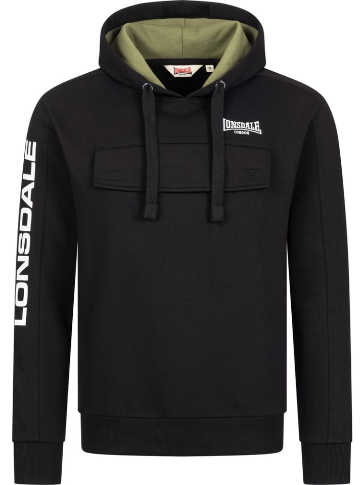 

Пуловер Rushen Kapuzensweatshirt normale Passform Lonsdale, черный