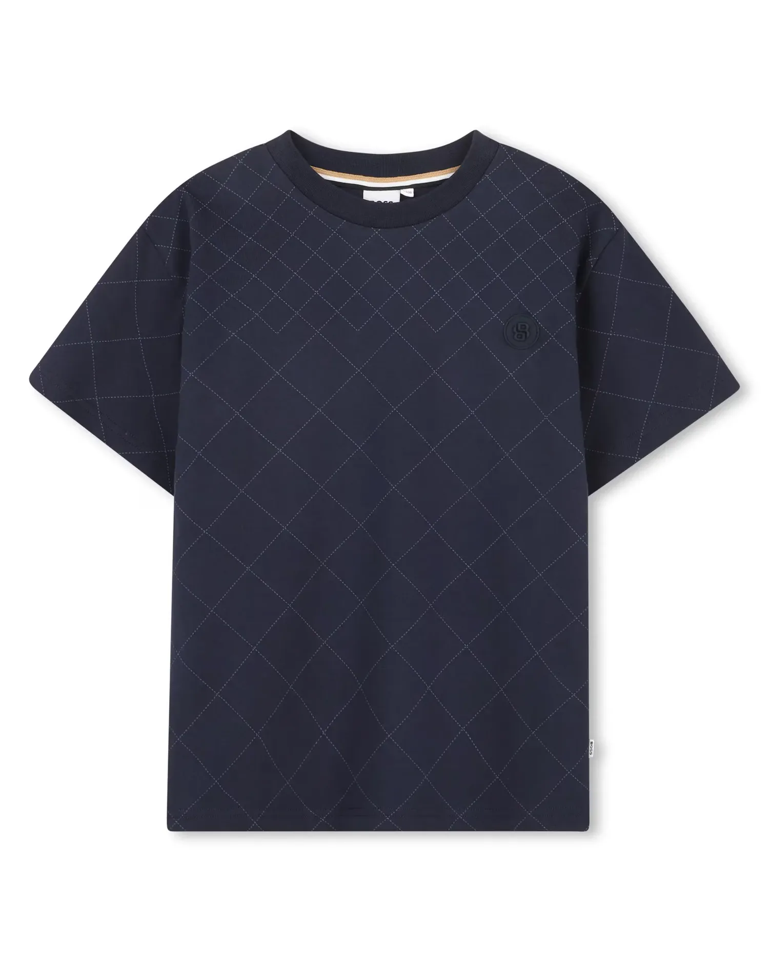 Детская футболка с короткими рукавами из хлопка BOSS Kidswear, синий