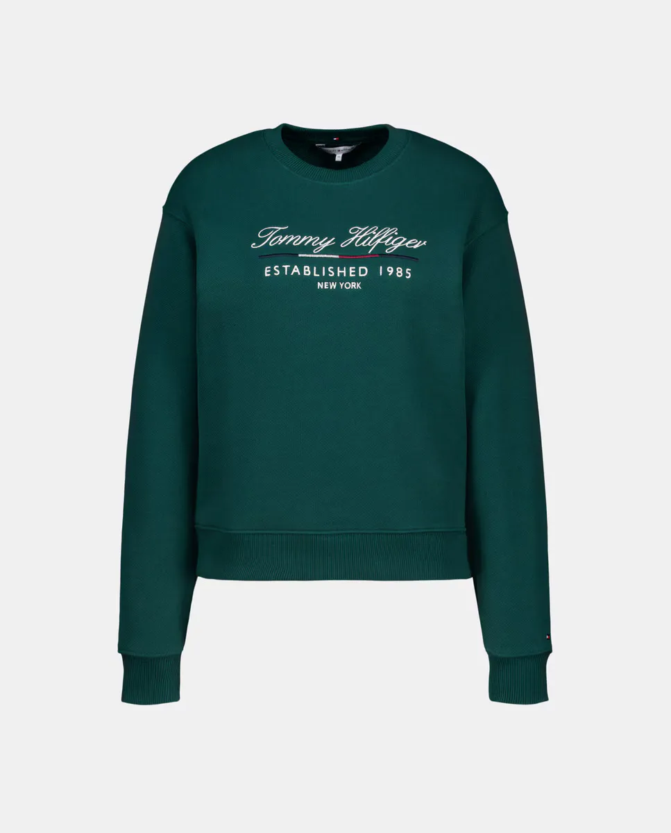 

Женская толстовка с круглым вырезом и без капюшона Tommy Hilfiger, темно-зеленый