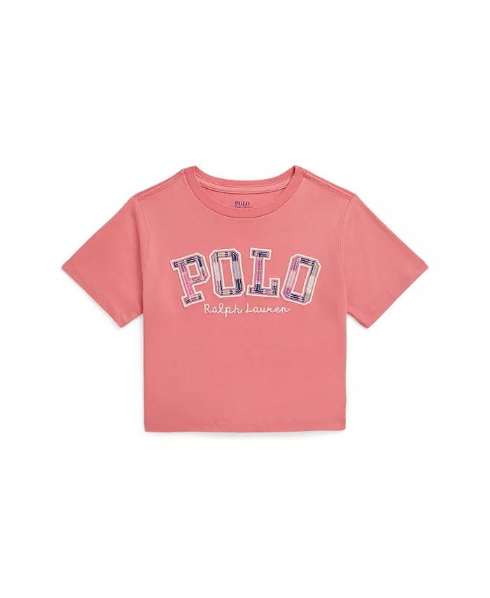 

Футболка свободного кроя с логотипом для малышей и девочек Polo Ralph Lauren, розовый