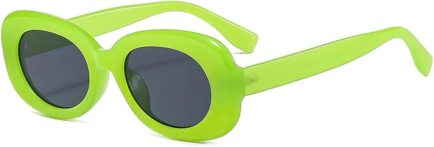 

Ретро овальные женские солнцезащитные очки, модные, зелено-оранжевые, с защитой от УФ-излучения UV400, трендовые мужские градиентные (как на картинке) HHZZYVY, As the Picture