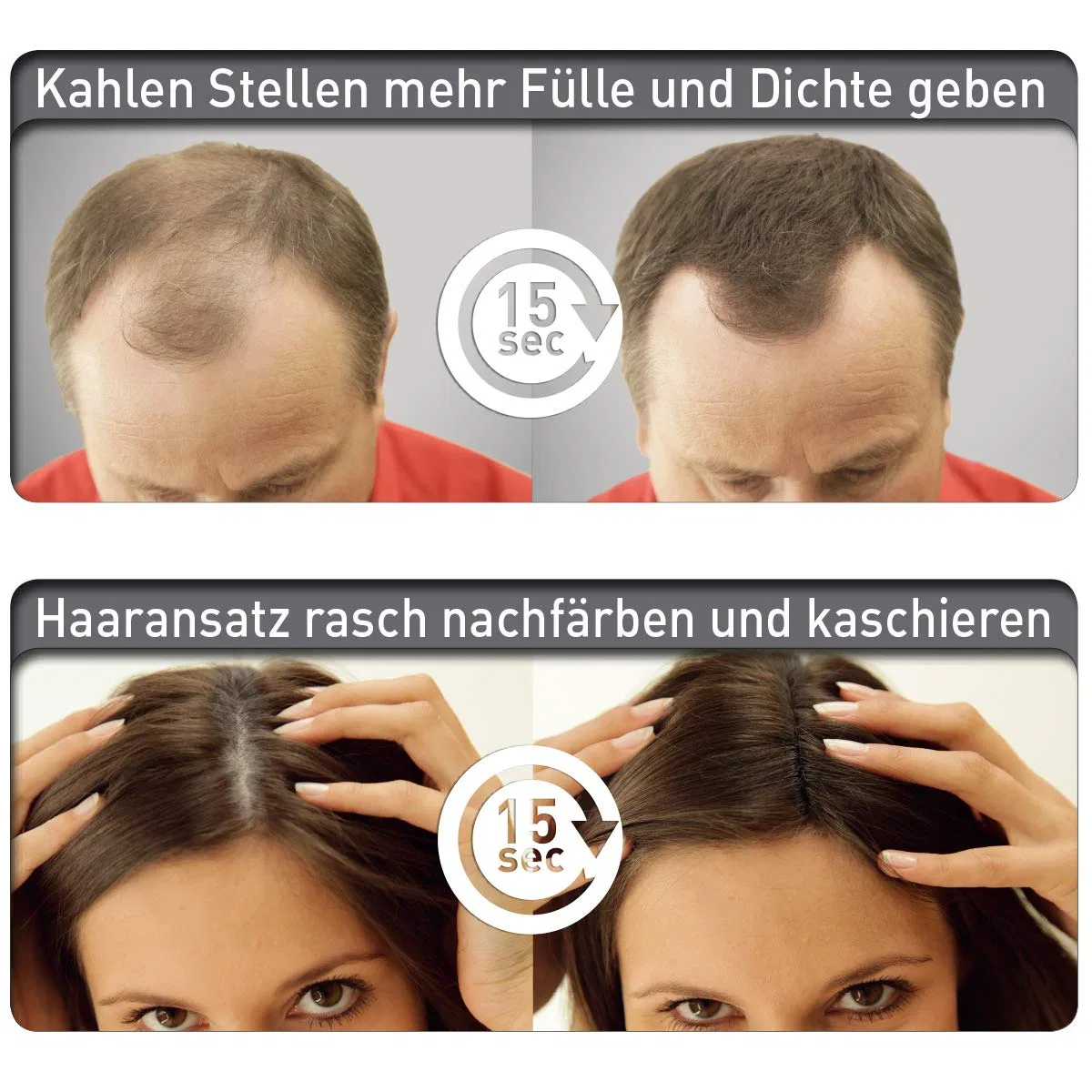 Стартовый набор COVER HAIR: загуститель для волос 30 г и фиксирующий спрей 100 мл ‎Cover Hair, Dark Brown — фото 4