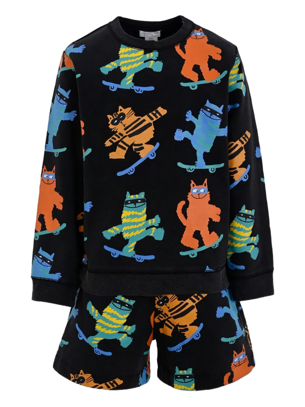 

Комплект из топа и шортов с принтом Stella McCartney Kids, черный