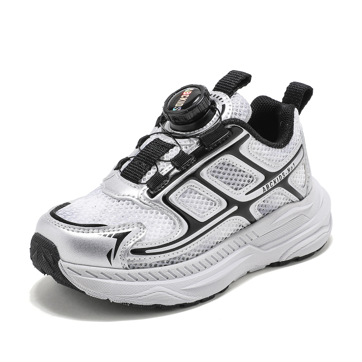 

Нескользящие, легкие, амортизирующие, низкие детские кроссовки для повседневной носки ABC KIDS, черный/серый/серебряный