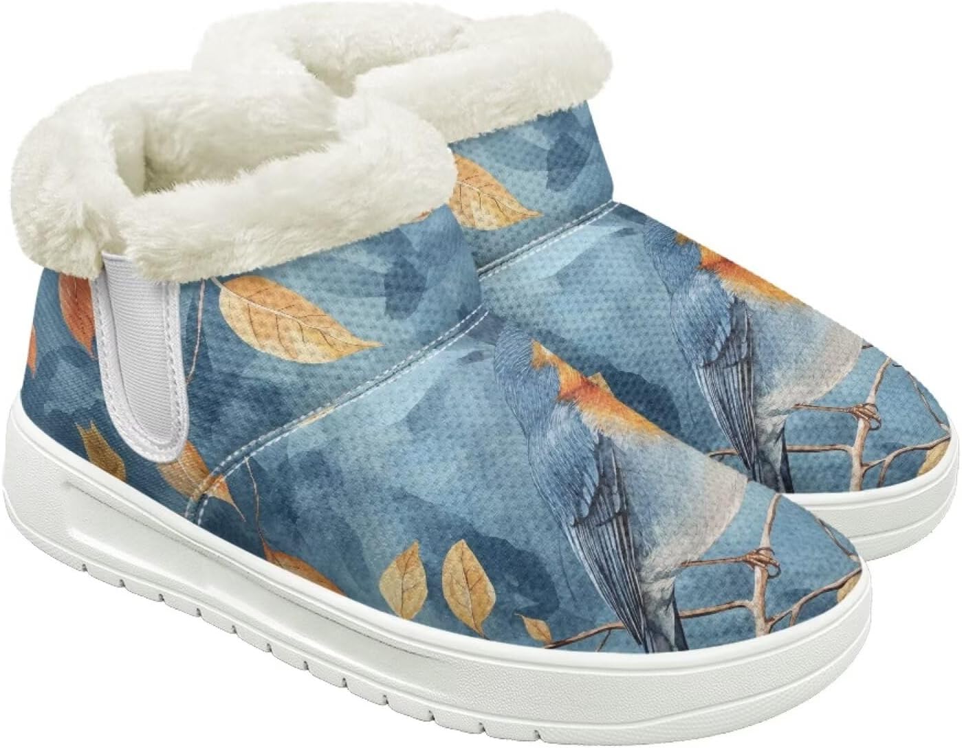 

Женские пушистые зимние сапоги для снега, утепленные флисом, удобные, теплые, водоотталкивающие, для женщин и мужчин Cugasmaru, Bird