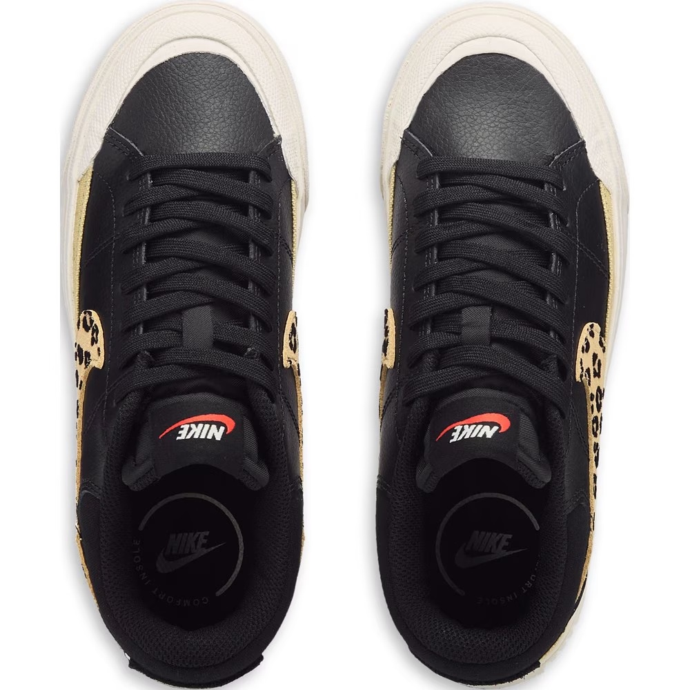 Платформенные кроссовки Court legacy lift от Nike, black/leopard print — фото 4