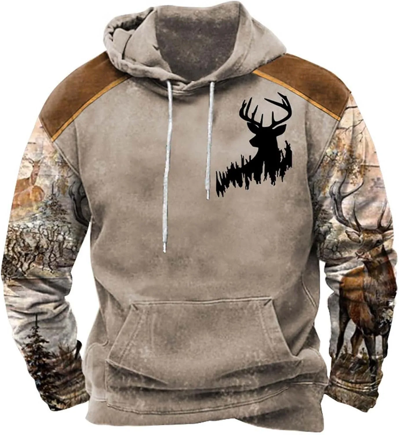 

Мужская рождественская худи с принтом и карманом