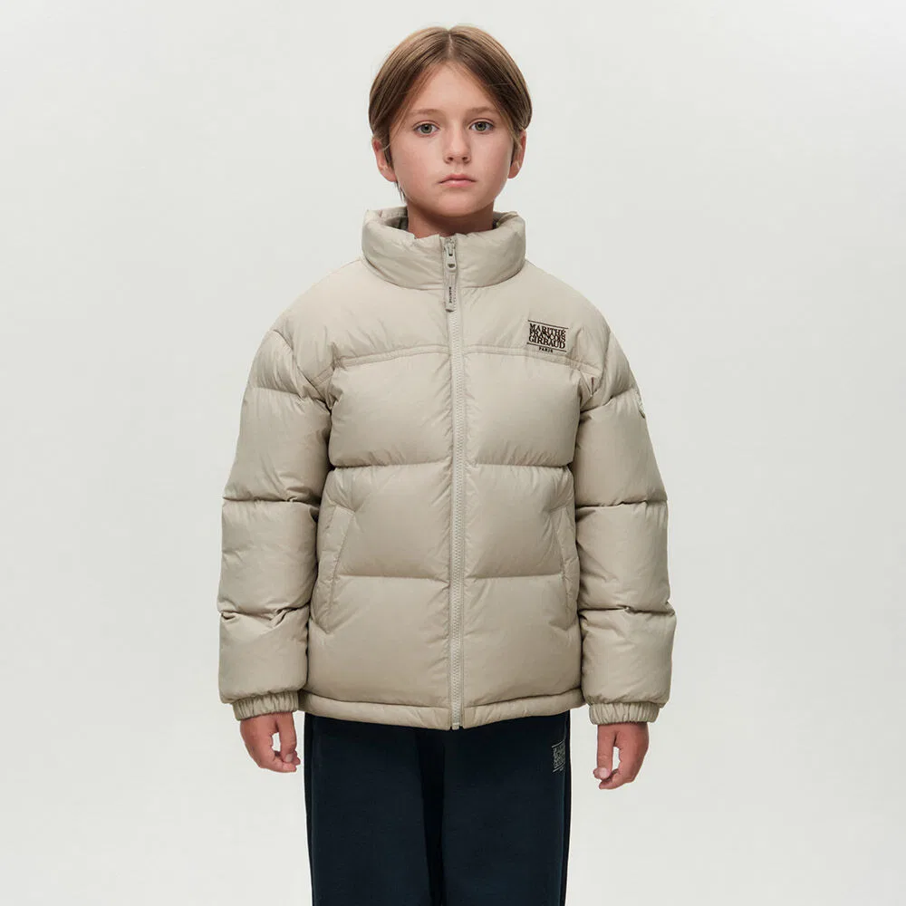 Детская базовая пуховая куртка Marithé Kids бежевого цвета