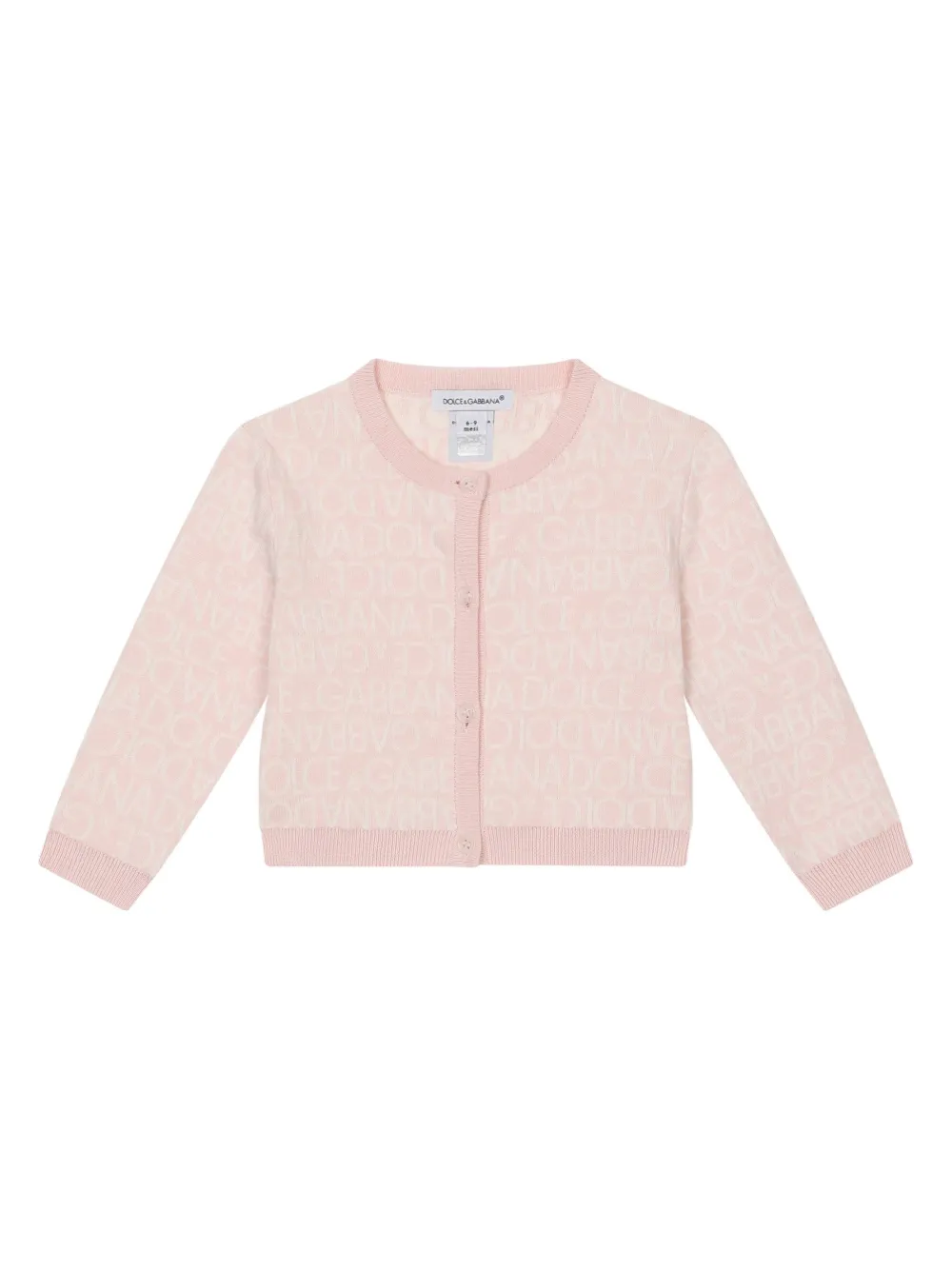 

Кардиган с круглым вырезом и логотипом Dolce & Gabbana Kids, розовый