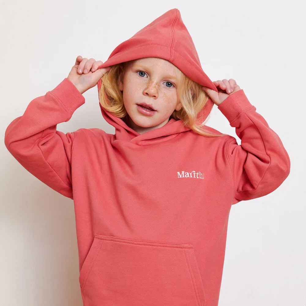 Детское худи Enfant Marithe Logo кораллового цвета от Marithé Kids