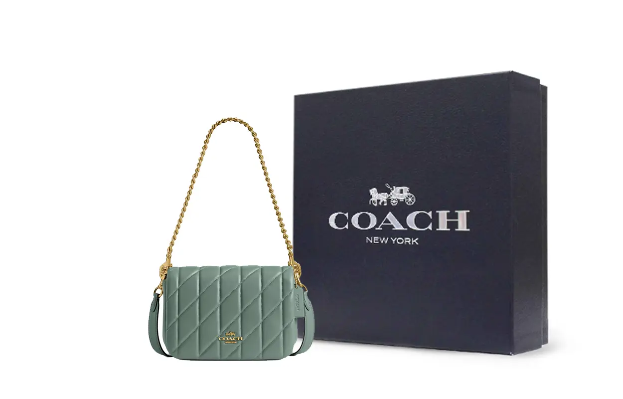 

COACH Кожаная портативная сумка через плечо малого размера женская зеленая