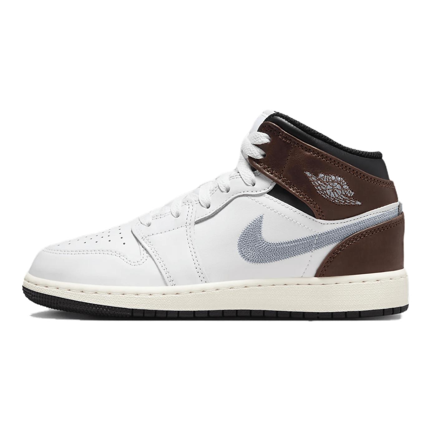 

Jordan Кроссовки 1 Mid SE White Brown Blue Grey GS