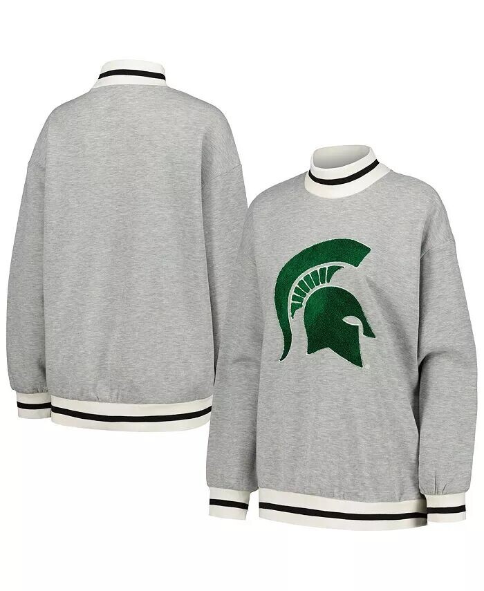 

Женская толстовка Ash Michigan State Spartans In It To Win It Sporty Mock Neck Pullover Gameday Couture