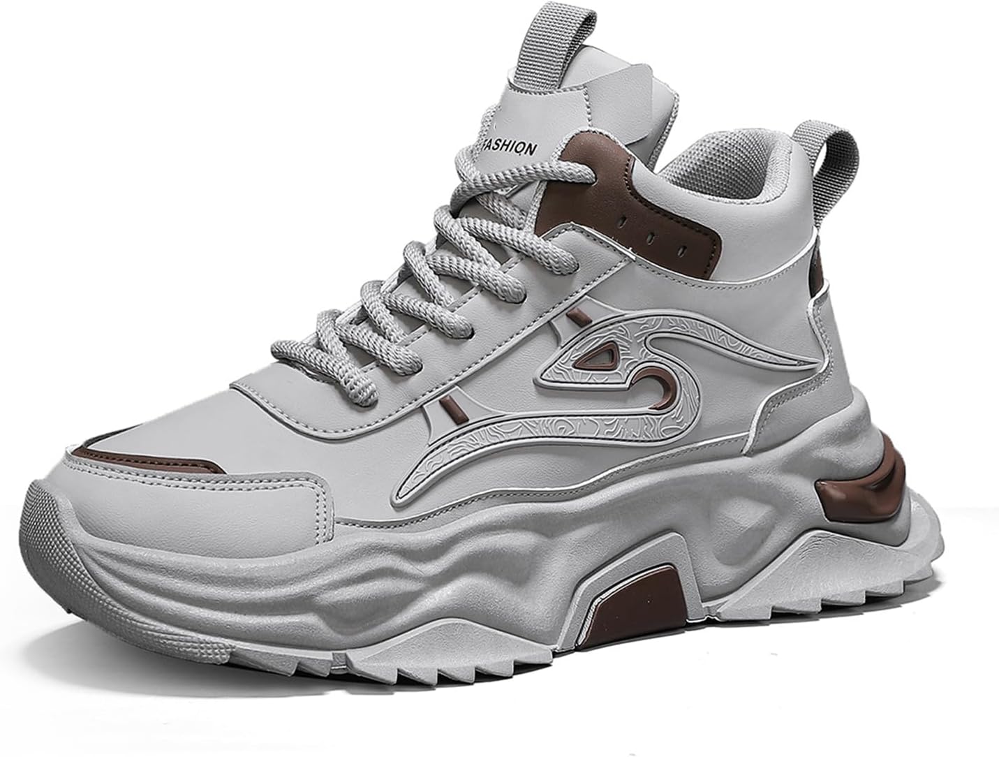 

Мужские модные кроссовки высокие для ходьбы, спортивные и повседневные кроссовки, массивные кроссовки для мужчин Spwagym, серый