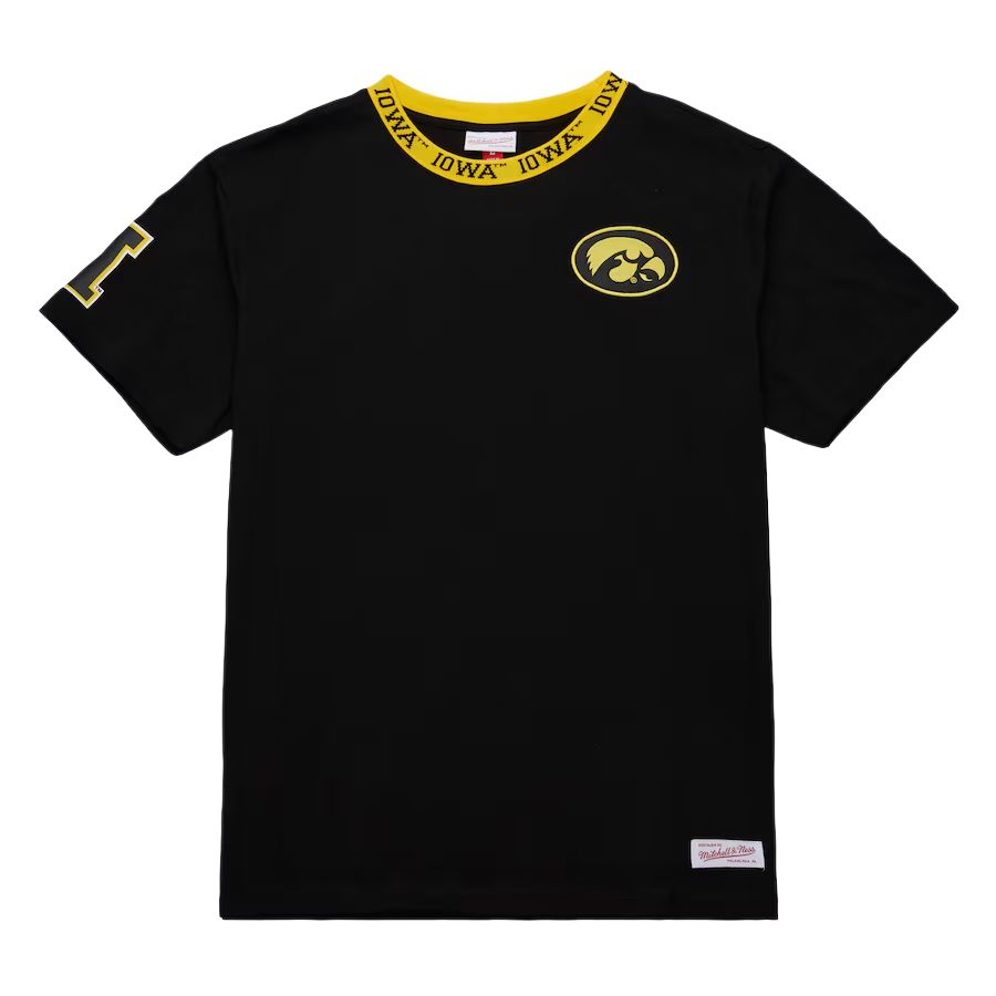 

Mitchell Ness Футболка Mitchell & Ness Iowa Hawkeyes Jacquard Ringer мужская black