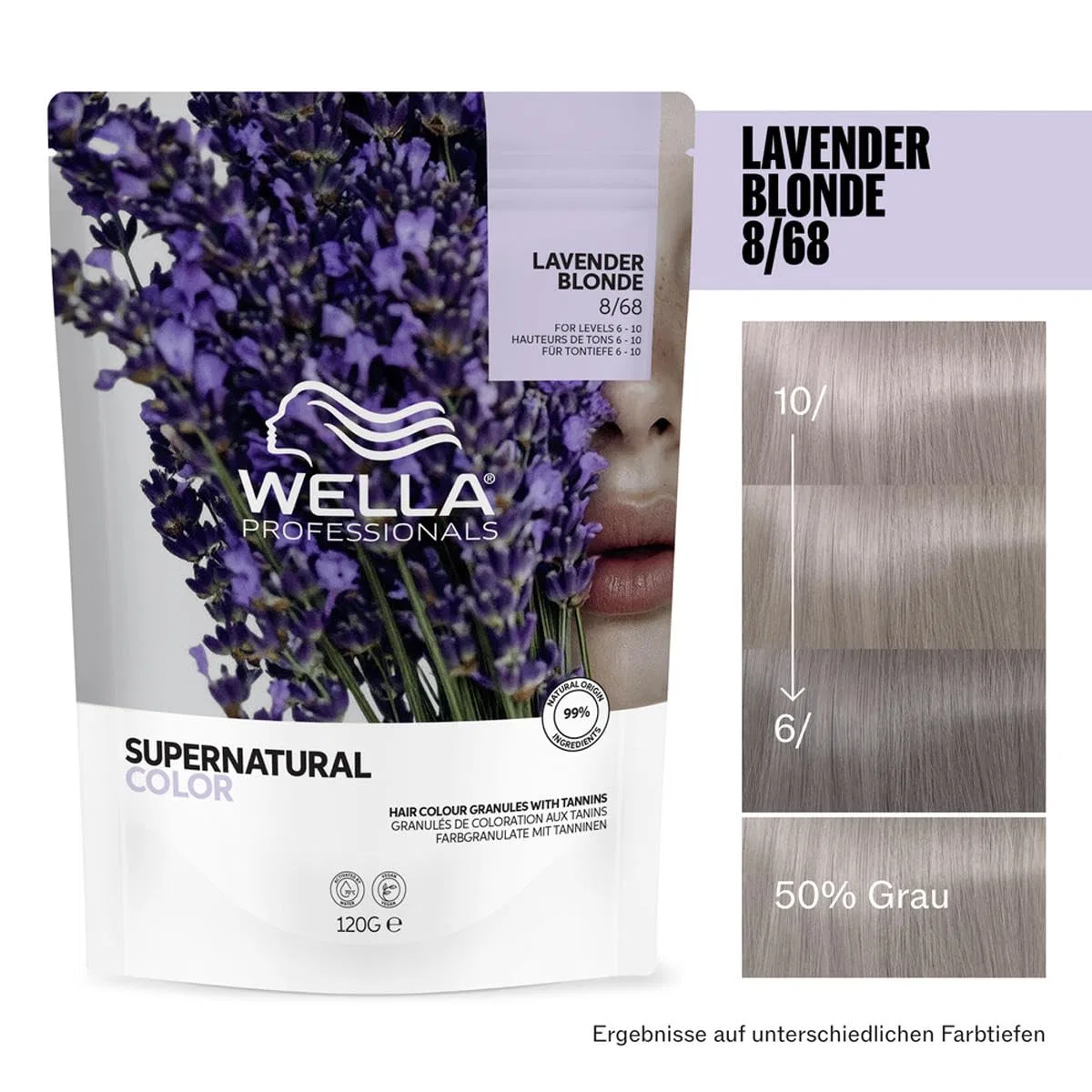 Профессиональная краска для волос «Supernatural Color 8/68 Lavender Blonde» от Wella Wella — фото 2