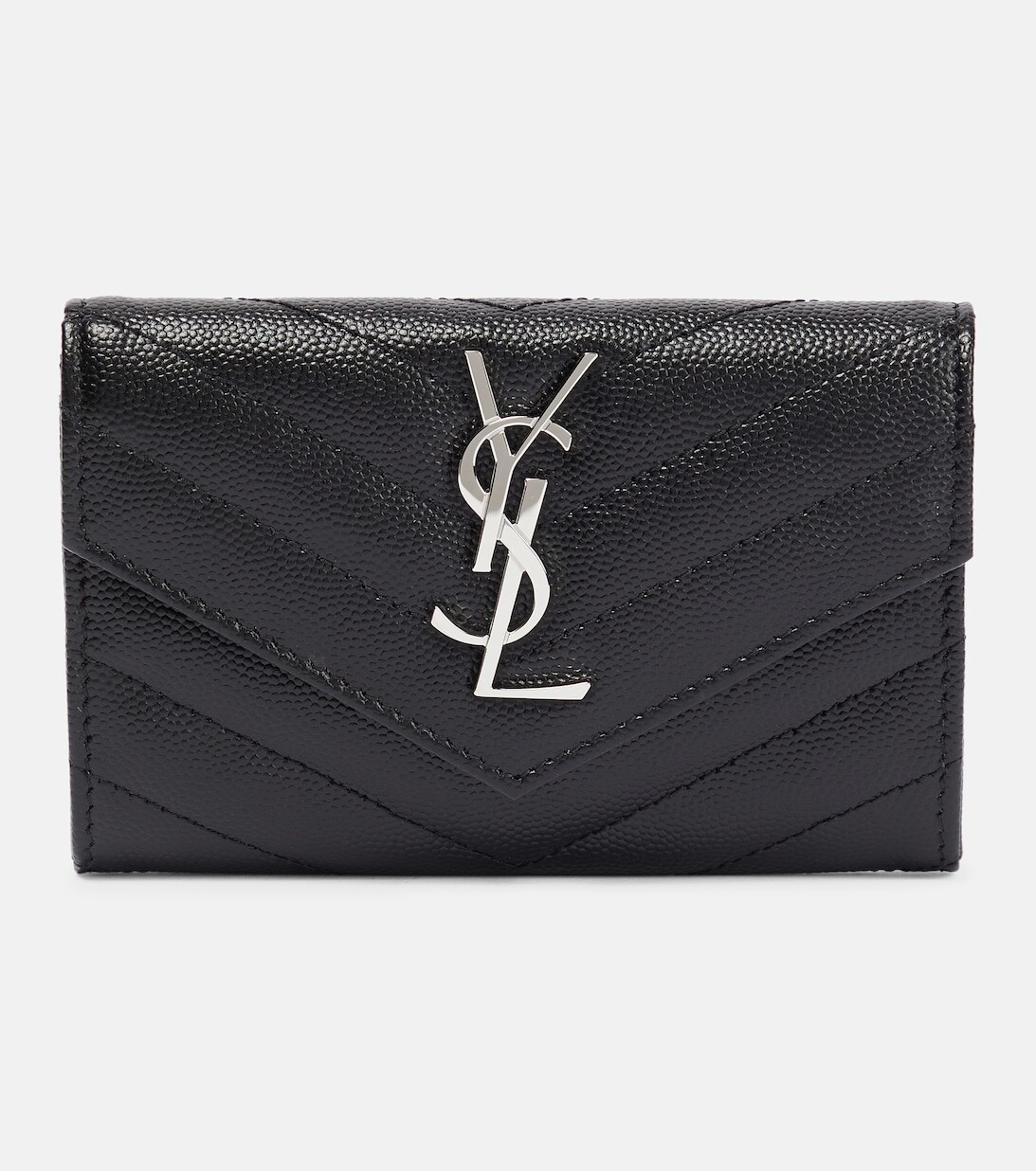 

Маленький кожаный кошелек с монограммой Saint Laurent, черный