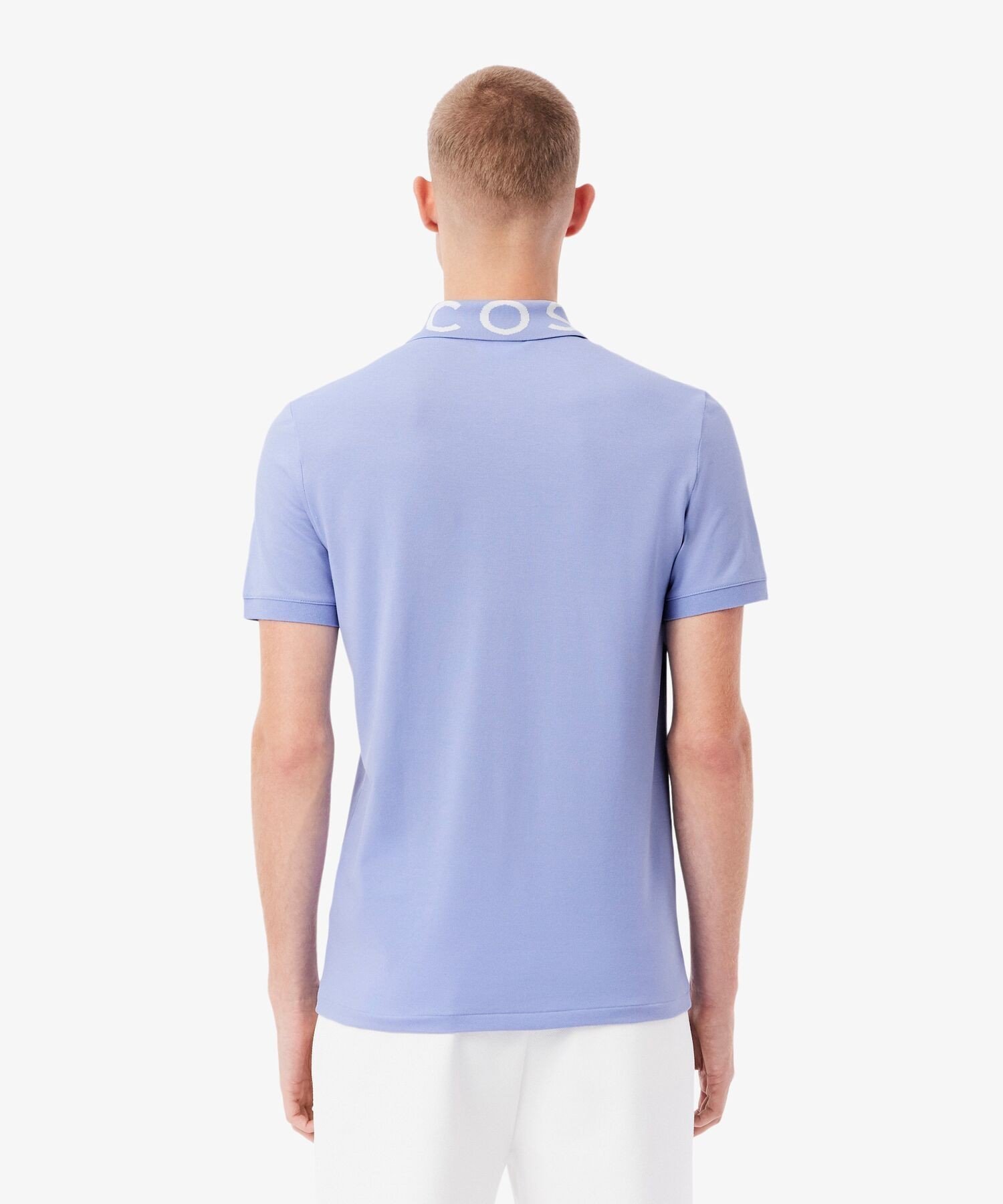 Рубашка-поло LACOSTE с жаккардовым воротником, Light blue — фото 3
