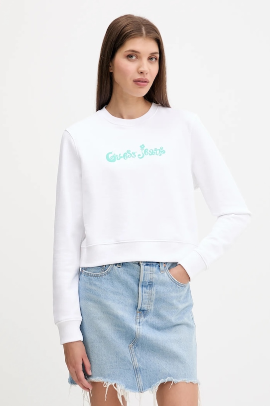 

Хлопковая блузка Guess Jeans, белый