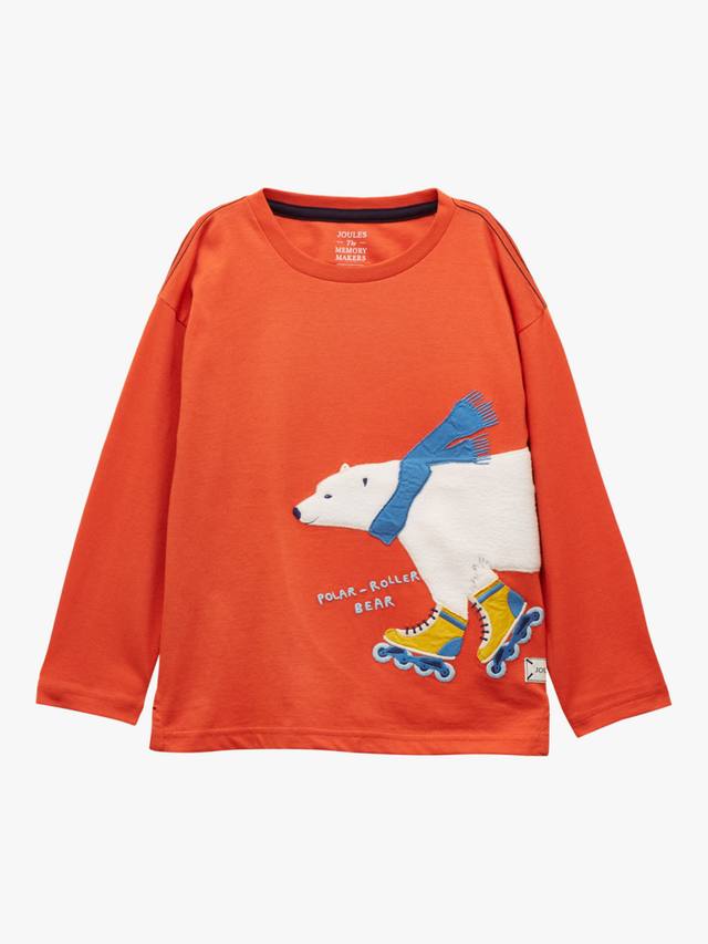 

Детская кофта с длинным рукавом и полярным мишкой Joules, Orange