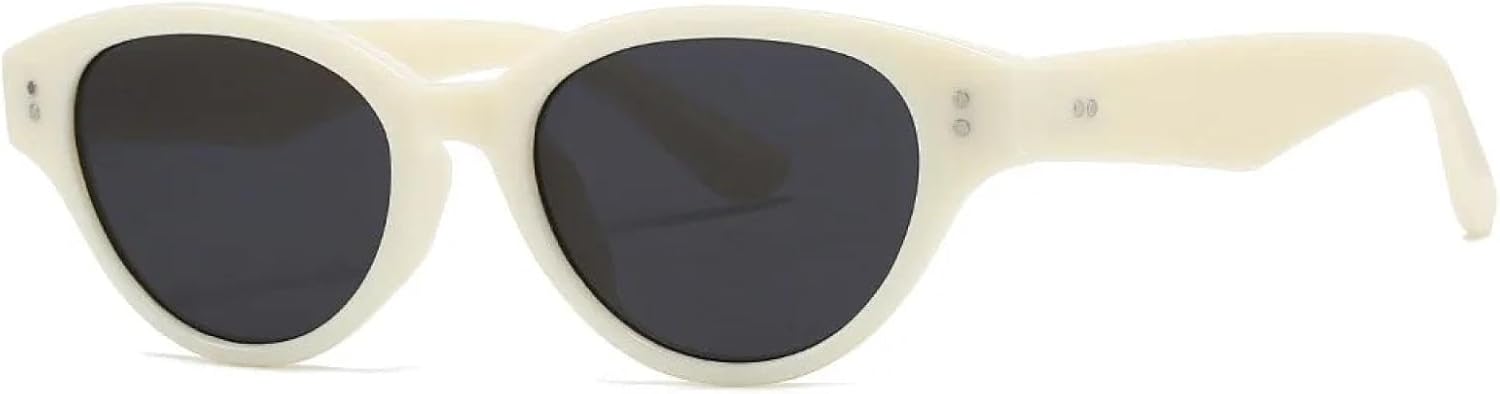 

Винтажные женские солнцезащитные очки «кошачий глаз» для женщин и мужчин. Популярный тренд класса люкс в стиле панк с заклепками и защитой от УФ-излучения TYUVIVO, Beige Black