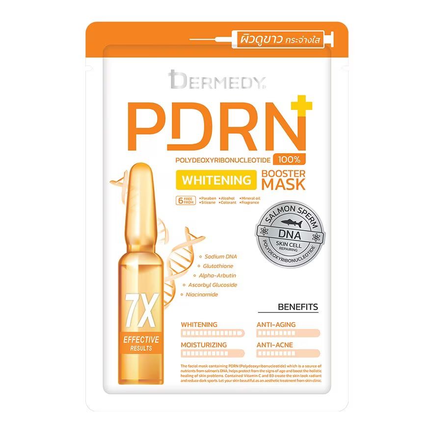 

Dermedy PDRN Booster Отбеливающая маска 1'S แผ่นมาสก์ ผิวกระจ่างใส, Orange