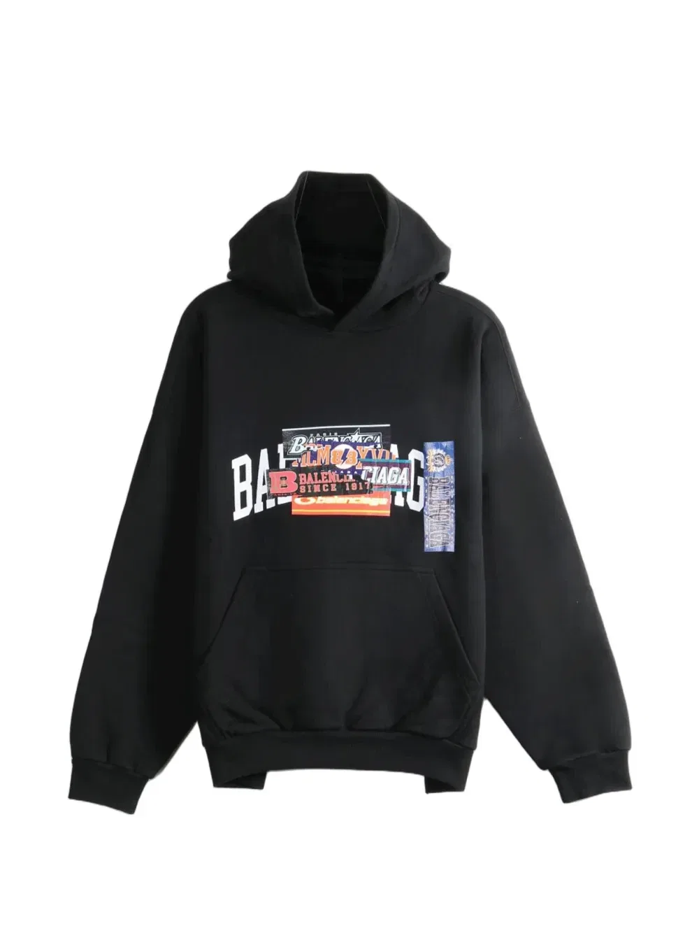 Худи из хлопка с логотипом BALENCIAGA, черный