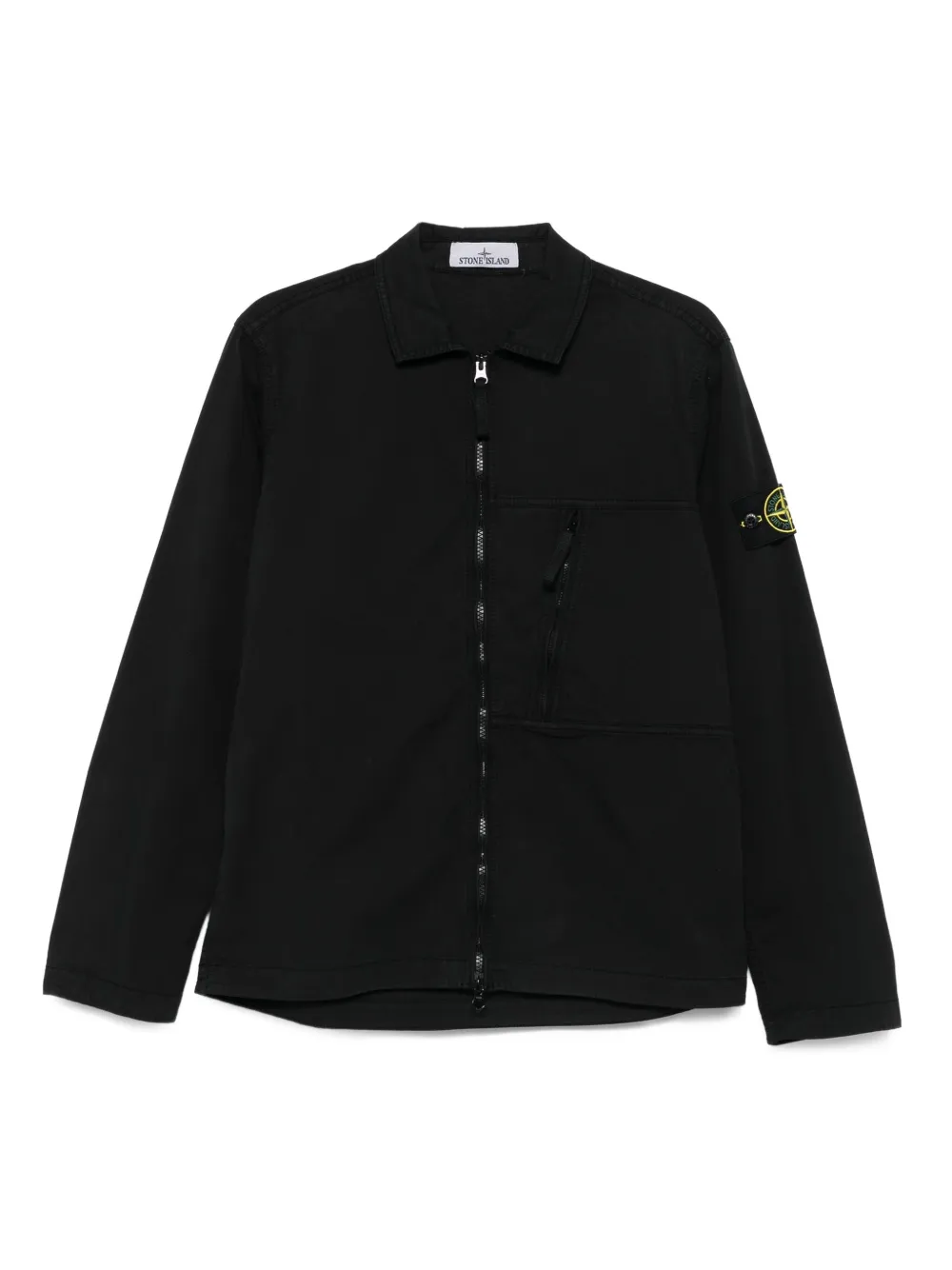 

Куртка-рубашка на молнии Stone Island, черный
