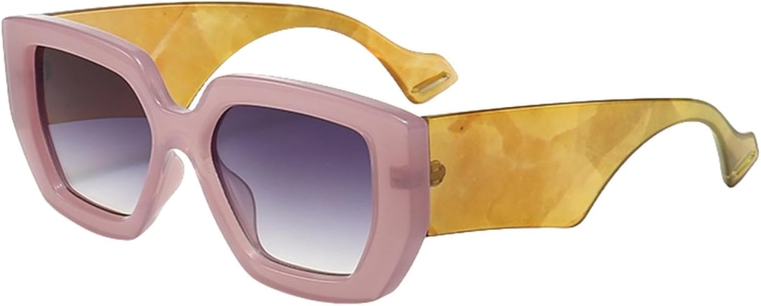 

Солнцезащитные очки конфетных цветов для женщин, модные, большого размера, с широкими дужками, градиентные, в толстой оправе, в стиле ретро, ​​разноцветные HHZZYVY, Pink Yellow Gray