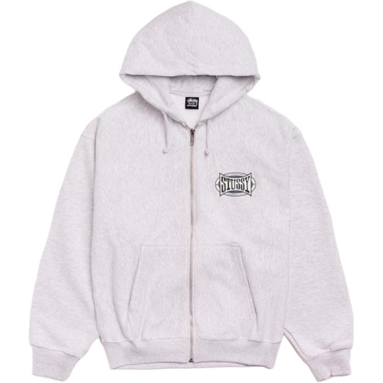 

Мужские толстовки с капюшоном, средней и стандартной длины Stussy, серый