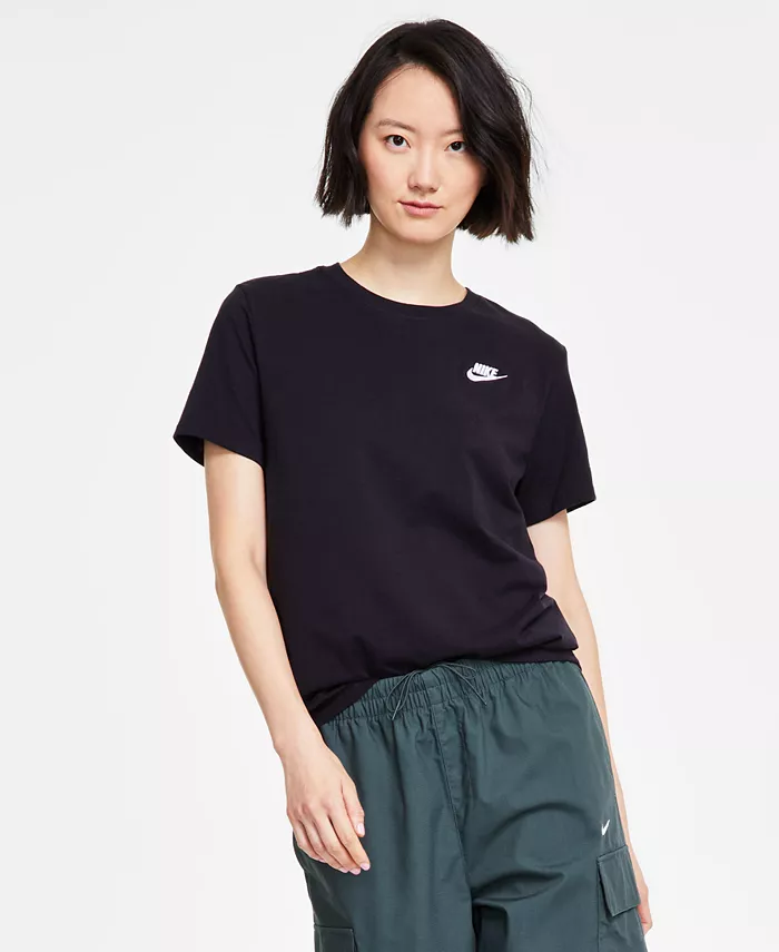 

Женская спортивная футболка Club Essentials, размеры XS–4X Nike, черный