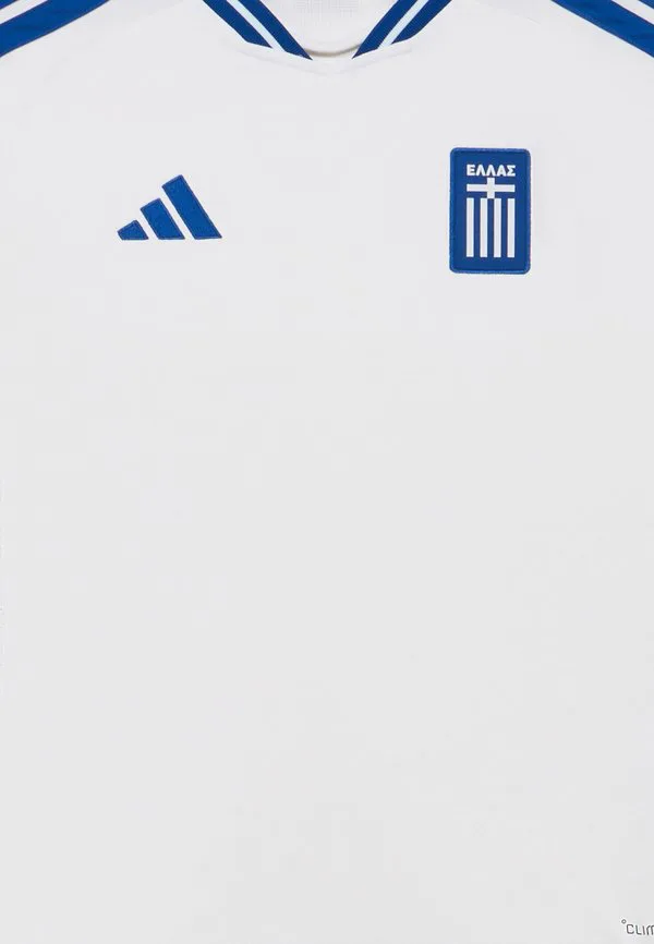 Греция, домашняя спортивная футболка унисекс Adidas Performance, White — фото 4