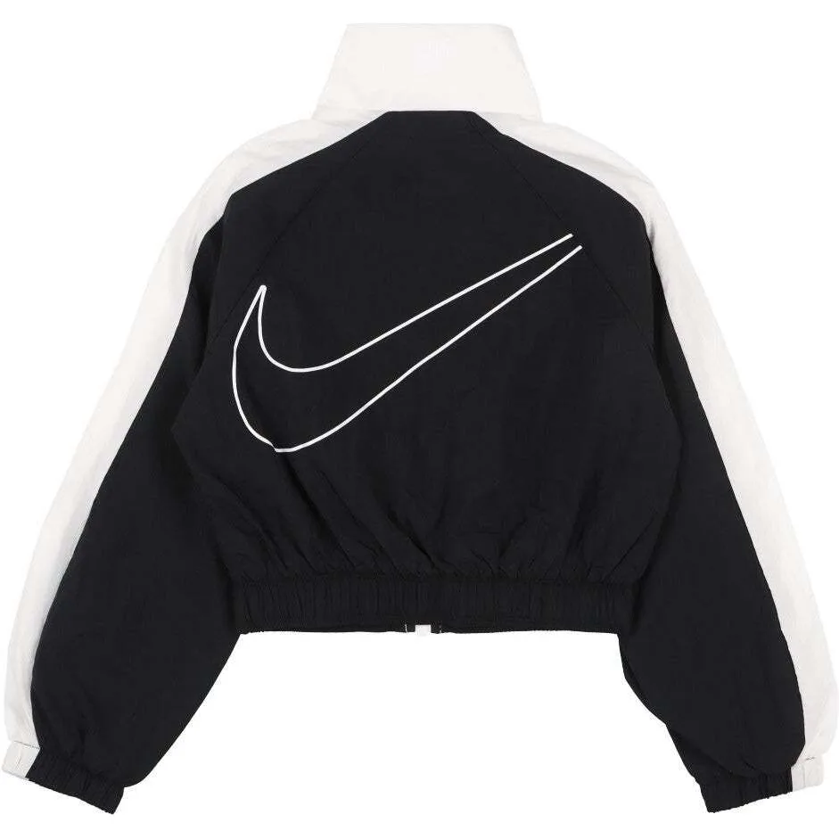 Детская куртка с воротником стойкой Nike, черный белый — фото 4