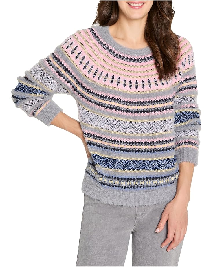 

Женский свитер NIC+ZOE Petite Cozy Fairisle, Grey Multi