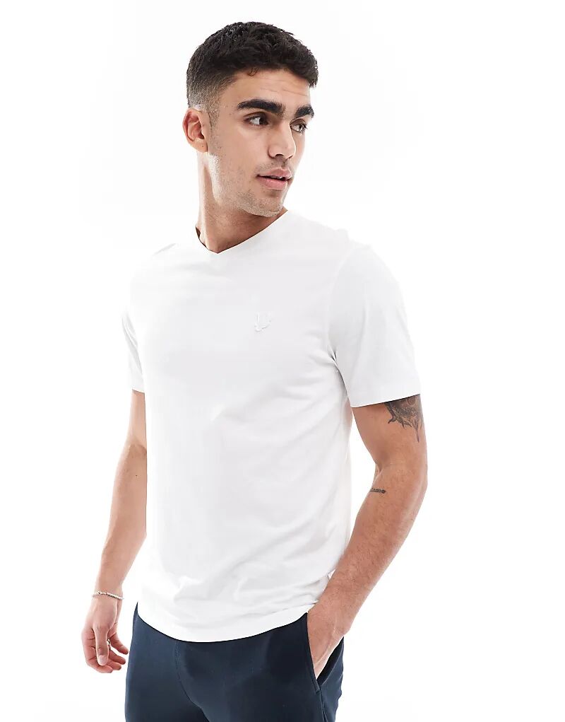 

Футболка Lyle & Scott superfine с V-образным вырезом белого цвета