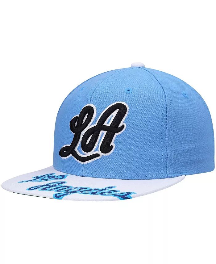 

Мужская кепка с крышками x Lids Powder Blue, White Los Angeles Lakers Hardwood Classics Reload 3.0 Snapback Hat Mitchell & Ness, синий