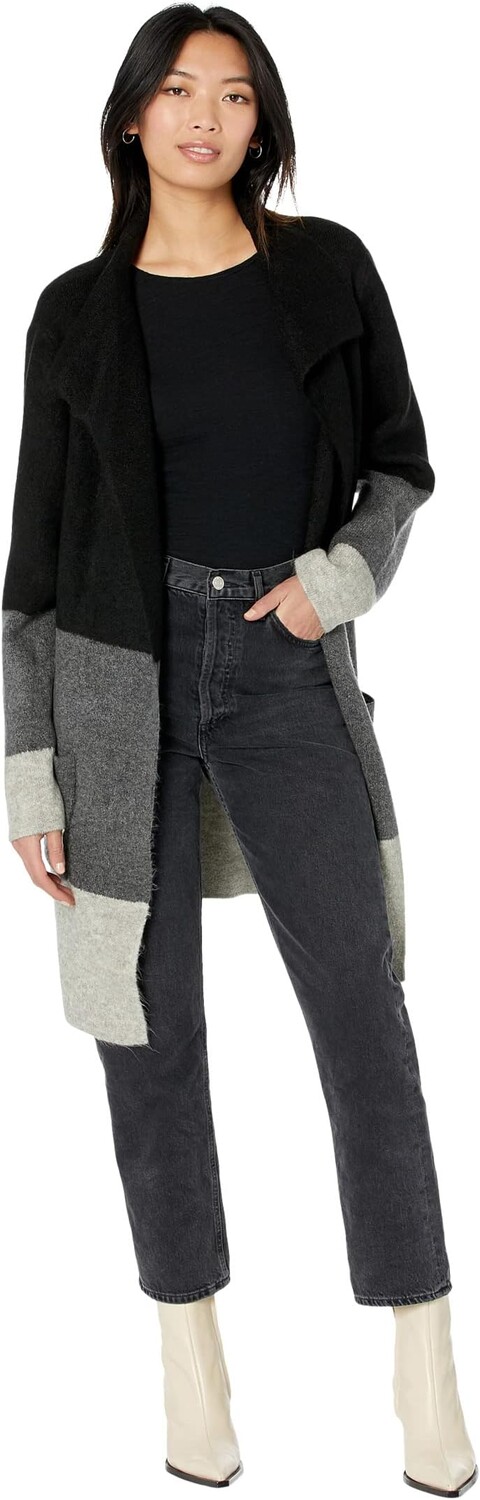 

Свитер Max Studio Color-Block Cardigan, цвет Black/Grey Color-Block