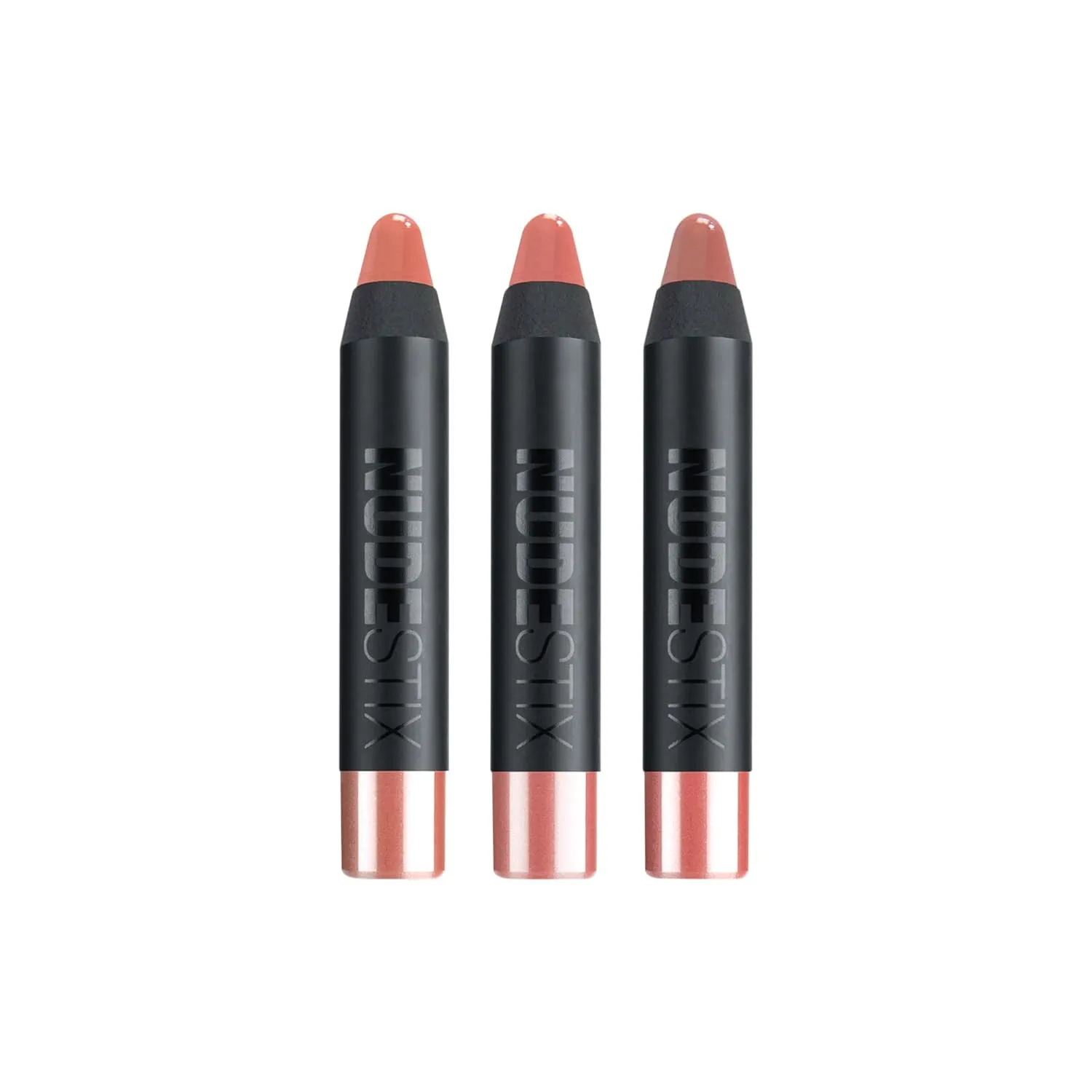 Набор Nudestix Nude Natural Lips Kit - 3 мини-бальзама для губ и щек в увлажняющих оттенках nude, глянцевый финиш, vegan, Ally, Tay, J Mama — фото 2