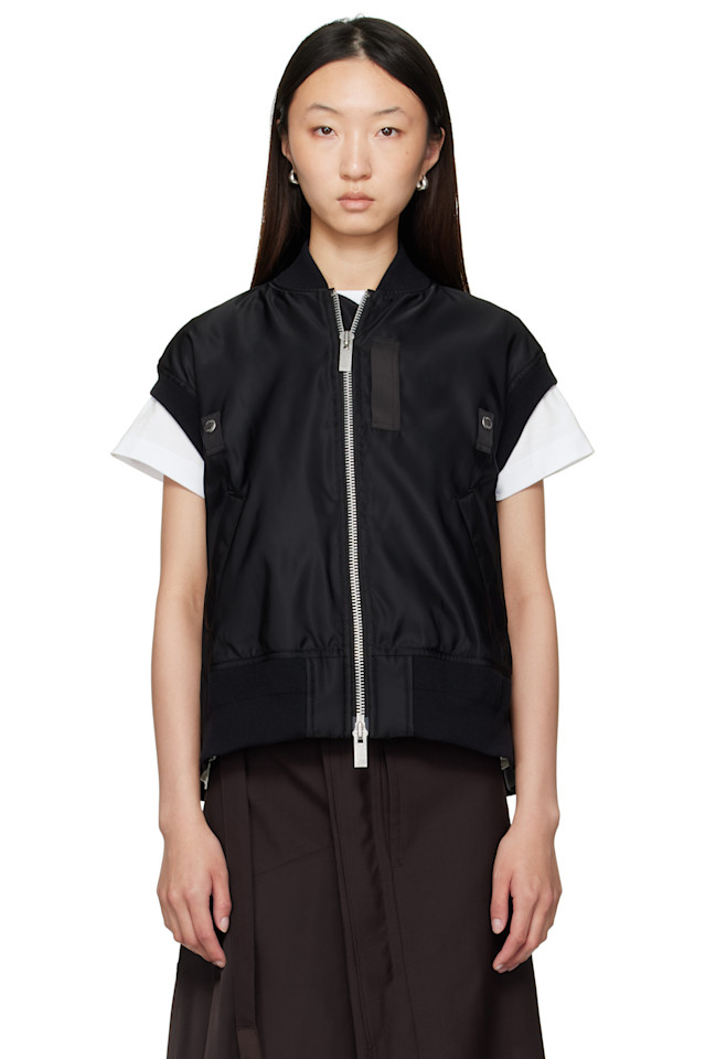 

Нейлоновая твиловая жилетка Sacai, черный