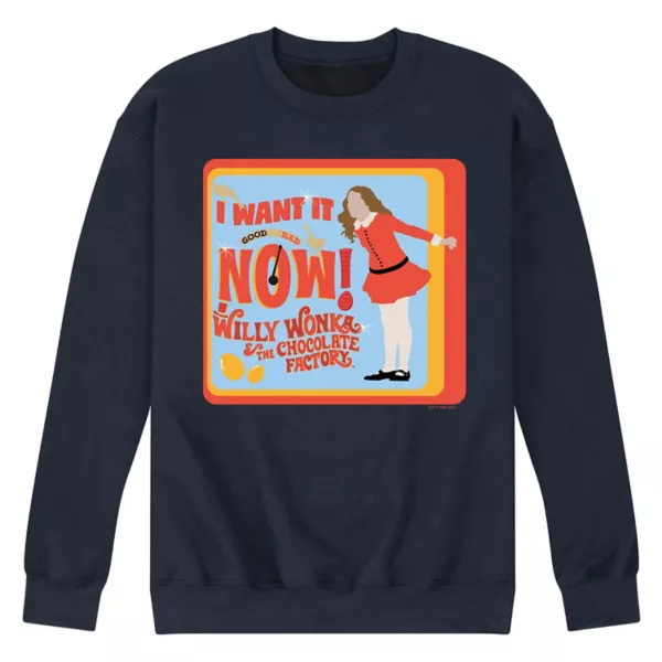 

Мужская флисовая толстовка Willy Wonka Veruca Salt Licensed Character, синий