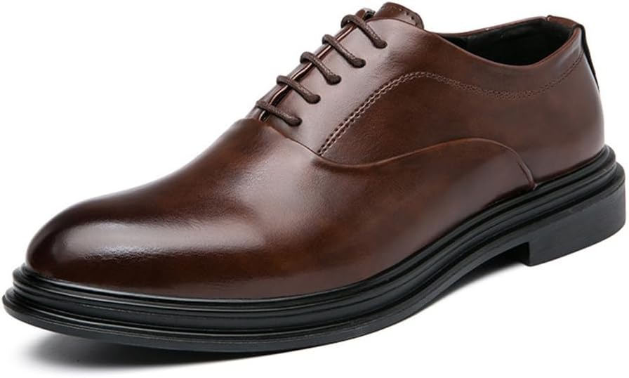 

Мужские классические оксфорды KYOESCAI, повседневные туфли-дерби на шнуровке, удобная школьная обувь для мальчиков и подростков для деловых встреч, вечеринок и свадеб, коричневый