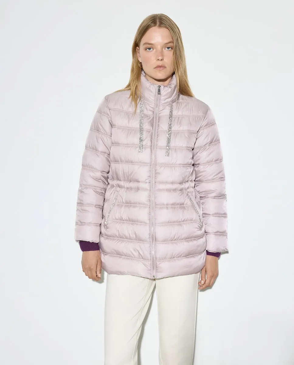 

Женская однотонная парка с ювелирными деталями Woman El Corte Inglés, розовый