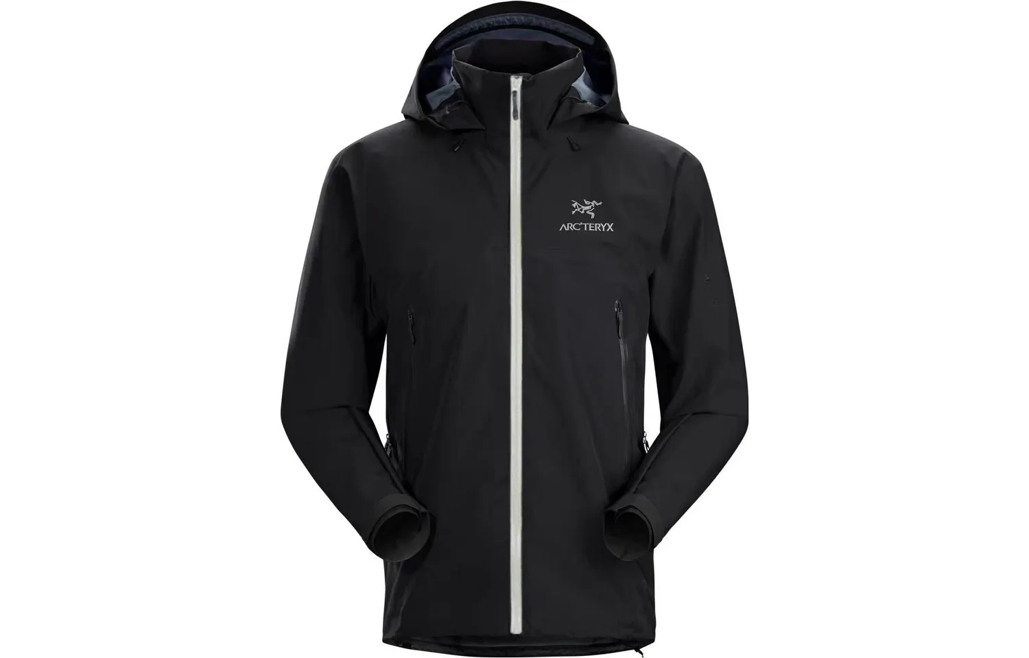 Ветровка мужская BETA AR водонепроницаемая, ветрозащитная и дышащая Arcteryx, Black Blue (Blue Zipper) — фото 4