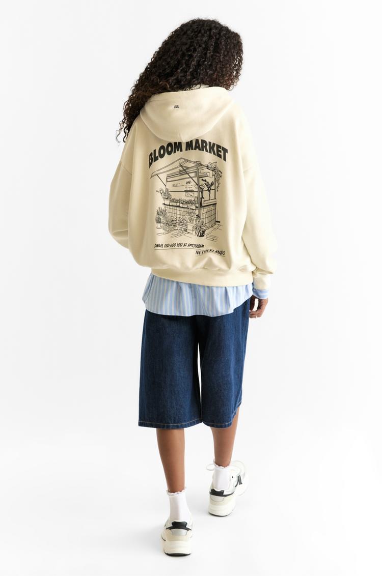 

Толстовка с капюшоном Bloom Market Pull And Bear, бежевый