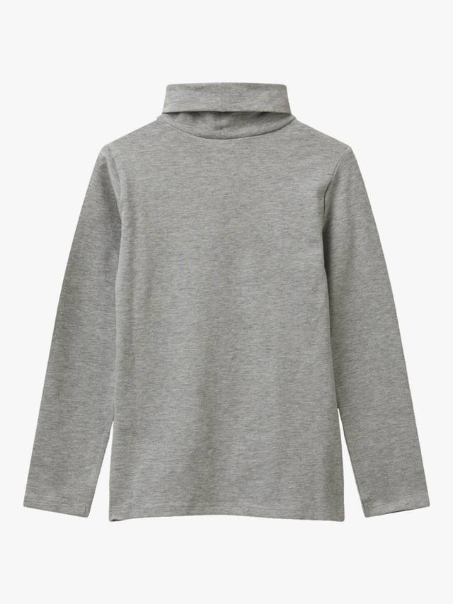 Детская футболка с длинным рукавом из хлопковой смеси Benetton, Grey — фото 2